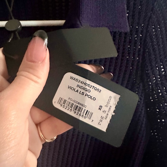 NWT - rag & bone Navy Long Sleeve Knit Top - Picture 11 of 13